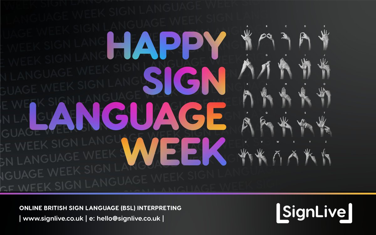 Happy Sign Language Week 2023! 

We're looking forward to the BSL Conference this Friday marking 1 year of BSL being recognised as an official language in Great Britain.

#SLW2023 #BSLally