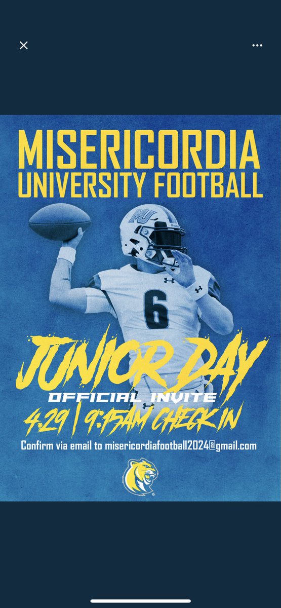 Thank you @MUCougarsFB for the junior day invite! Can’t wait to come check out the campus. @BudKyle1 @EYAthletics @PrepRedzonePA