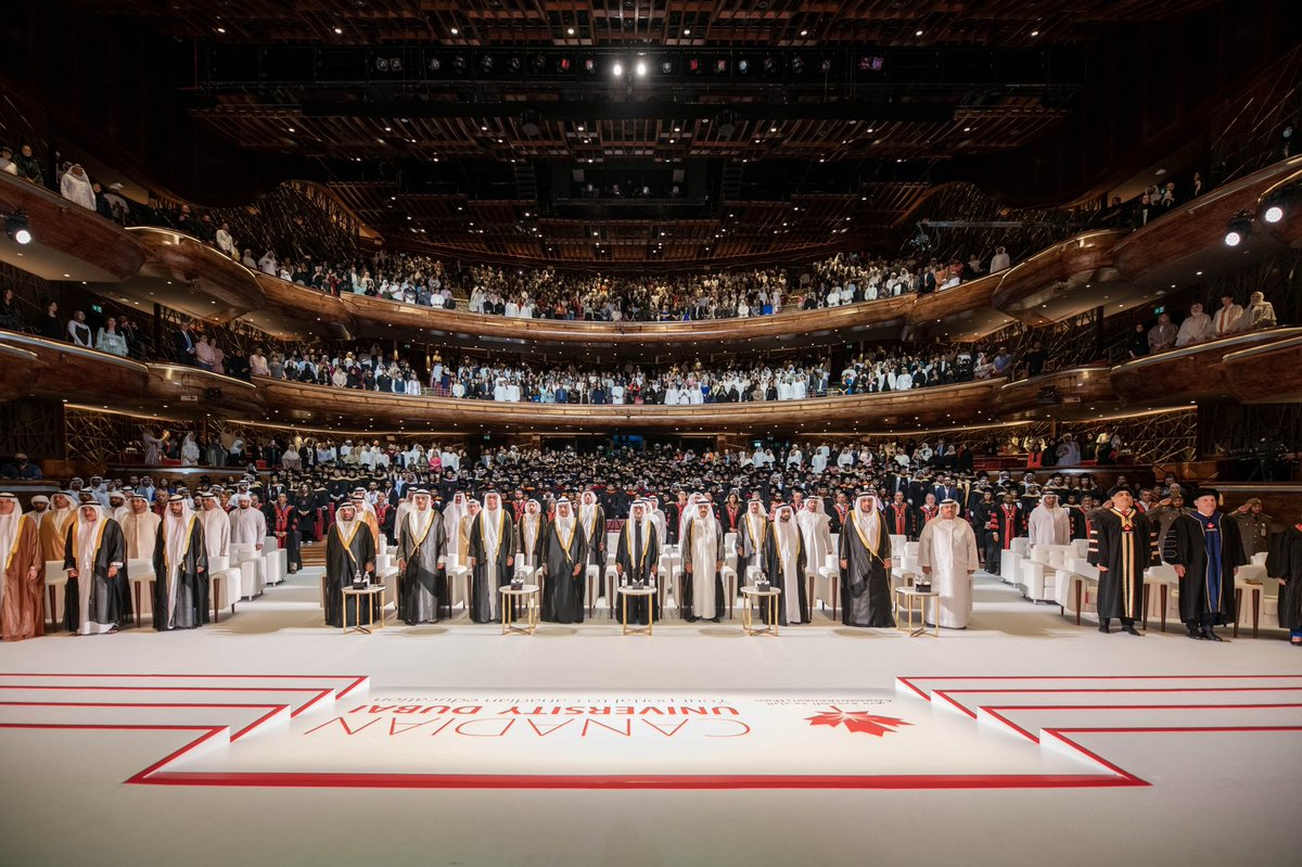 CUDUAE's tweet photo. Canadian University Dubai has graduated the Class of 2022 at its 12th convocation staged at the iconic Dubai Opera. Held under the patronage of His Excellency Sheikh Nahayan bin Mabarak Al Nahayan, Cabinet Member and UAE Minister of Tolerance and Coexistence.
#CUDGRAD #CUDubai https://t.co/9pGBEKee4x