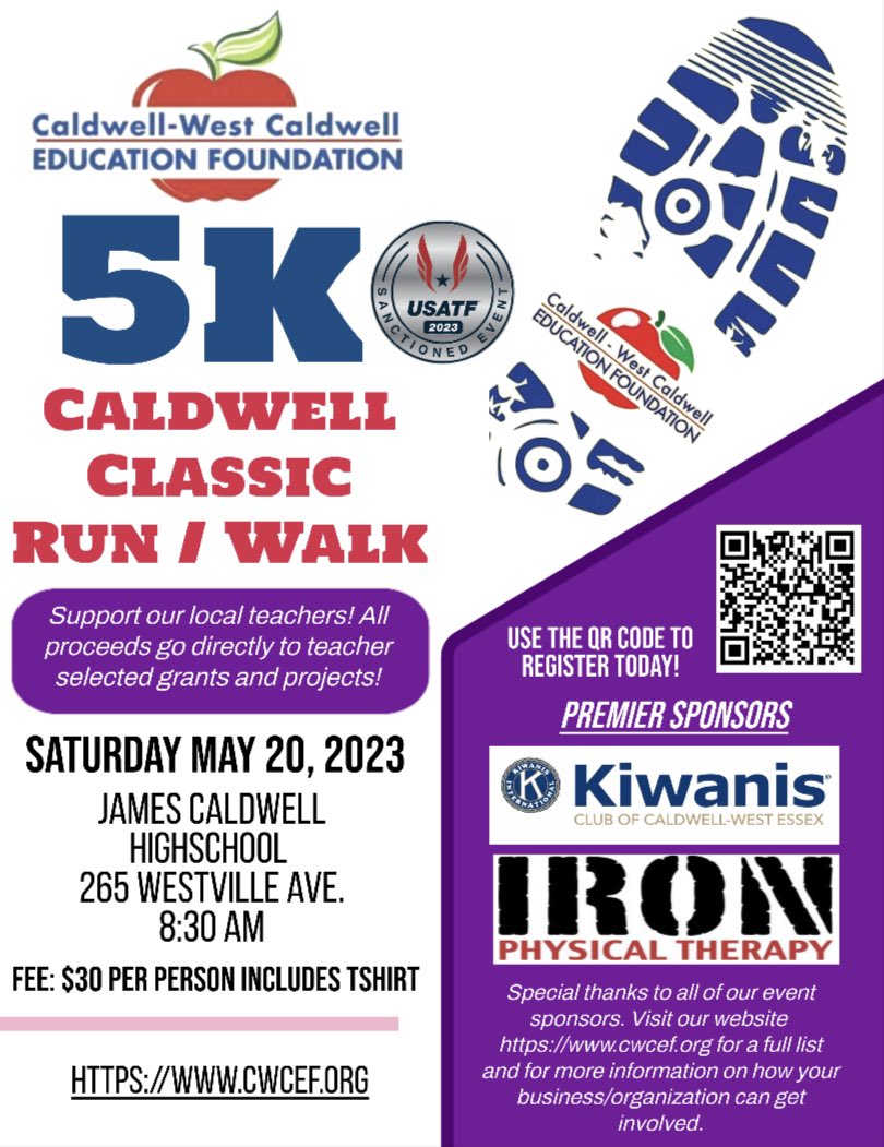 CWCLincolnElem's tweet photo. Mark your calendars for the 5K CALDWELL CLASSIC! 🏃🏻‍♀️Remember- the school with the highest % of participating students gets the trophy. 🏆 The trophy is currently housed at Lincoln School and we and we want to keep it here! Check the flyer below ⬇️ @cwcedfound https://t.co/Ee4nUxXJVc