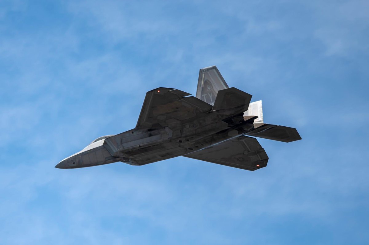 TeamTyndall's tweet photo. The last "first flight" 🥹🫡

This week, the last class of student pilots completed their first flight in the F-22 Raptor. the 325th TRSS and the 43d FS train students at @TeamEglin but this year the mission will be transitioning to @JBLEnews. 

@usairforce @aircombatcmd @HQ15AF https://t.co/s1teCIvKPD
