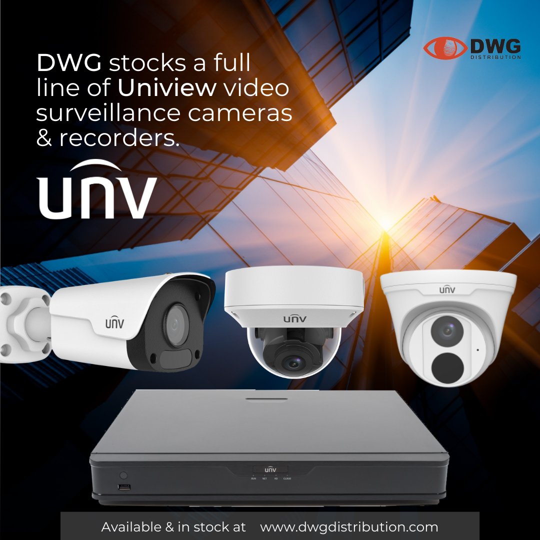 DWGDistribution's tweet image. DWG stocks a full line of Uniview video surveillance cameras &amp;amp; recorders. Uniview #surveillance systems come packed with the latest surveillance features, making #Uniview an extremely popular choice for security professionals.

Become a dealer at dwgdist.com today!
