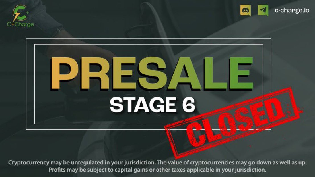 C_ChargeTokenCS's tweet photo. 🎉STAGE 6 CLOSED - $2.9 MILLION RAISED 🎉🥇

Stage 7 starts now - Don’t sleep on this one! 👀

🚀 Current price: 1 $CCHG = 0.02 $USDT

Join our #presale today ⬇️
https://t.co/Goay05hd4M https://t.co/AoC8QCewvS