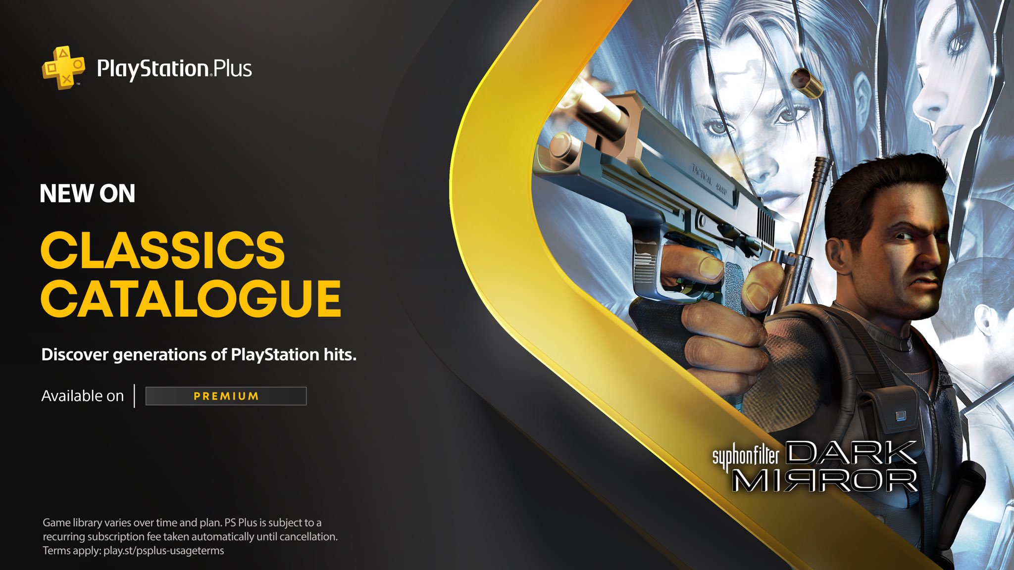 Bend Studio on X: 📢 Syphon Filter: Dark Mirror arrives on PlayStation  Plus NEXT WEEK! Relive this classic game originally released on the PSP in  2006, on your PS4/PS5 with Trophy support.