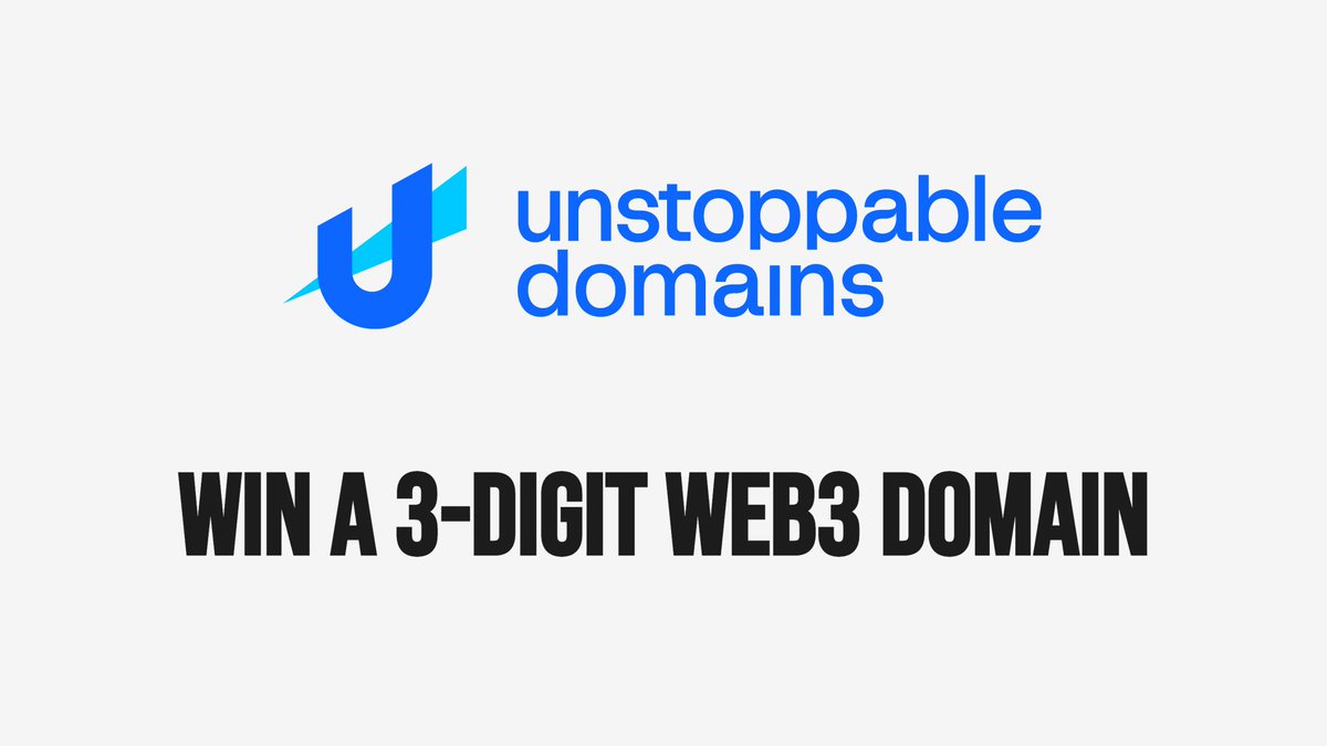 We've teamed up with <a href="/unstoppableweb/">Unstoppable Domains</a> to offer you a chance to WIN a 3-digit web3 domain (like 888.x)! Almost all of these domains are SOLD OUT! For your chance to win one of two of these RARE domains - RT, like, follow me &amp; <a href="/unstoppableweb/">Unstoppable Domains</a> - winners are randomly picked in 48 hrs!