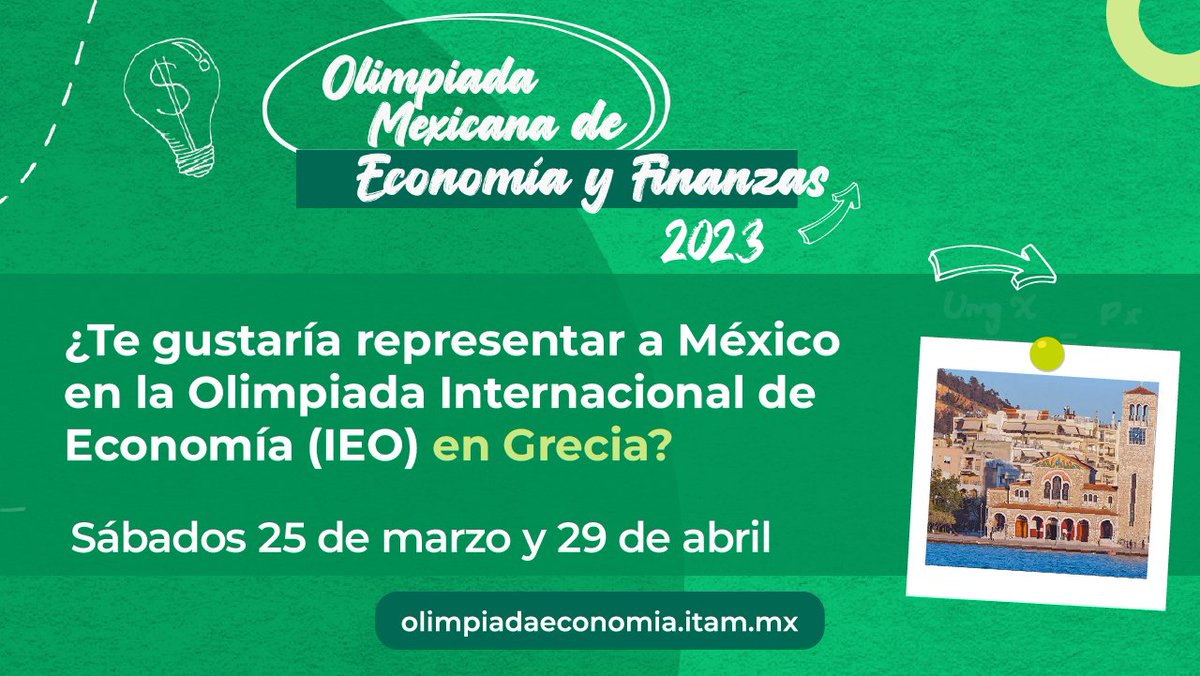 ITAM_mx's tweet photo. #OMEF | La competencia incluye tres partes: Conocimiento Financiero Práctico, Economía y Caso de negocios.
¡Compite por ser parte del equipo de México en la Olimpiada Internacional de Economía en Grecia!🌎🏆
Inscríbete ahora: https://t.co/KxdpRyOnNj https://t.co/FdG6vJ5KC1