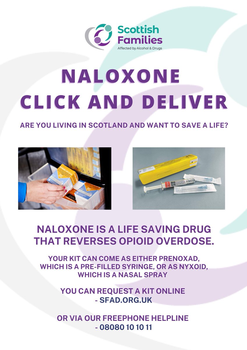 SuzieSAS's tweet photo. Oor @ScotFamADrugs #ClickNDeliver #Naloxone posters are fleeing oot the door. If you huvnae got yours for your group/organisation/community let me know 🤗 Ping me an email Suzanne@sfad.org.uk https://t.co/cqVVTA9osk