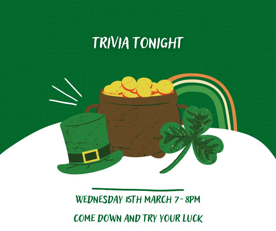 #WednesdayTrivia at @Millyardbrewery tonight 3/15 from 7pm. #freeparking #Irishbeer