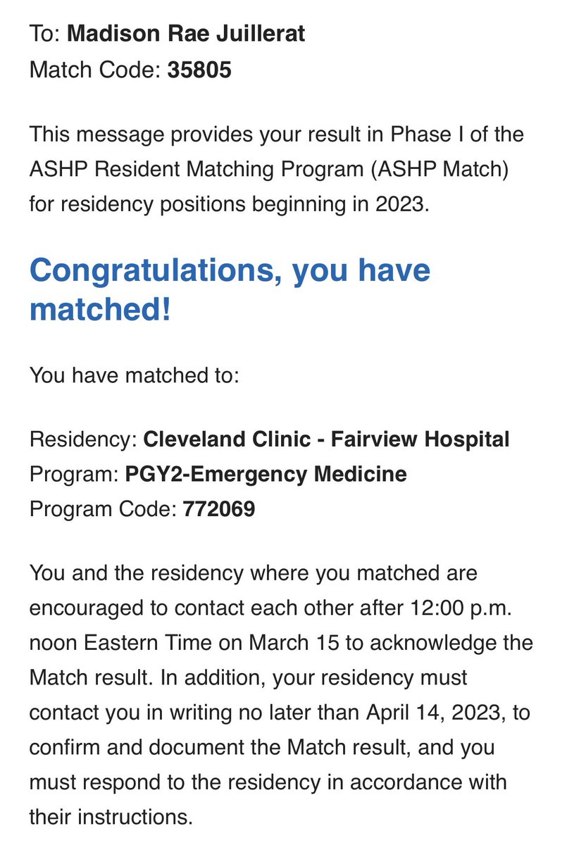 madd_juls's tweet photo. Can’t believe I’m going to be an emergency medicine pharmacist🥹 … best day ever https://t.co/t7M2gndltn