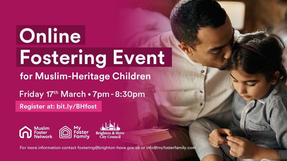 🔈Upcoming online event which you cannot miss

Caring for Unaccompanied asylum-seeking children in Brighton and Hove – there is an urgent need for foster carers. If you would like to learn more about fostering then you must attend this online event

Visit: bit.ly/BHfost