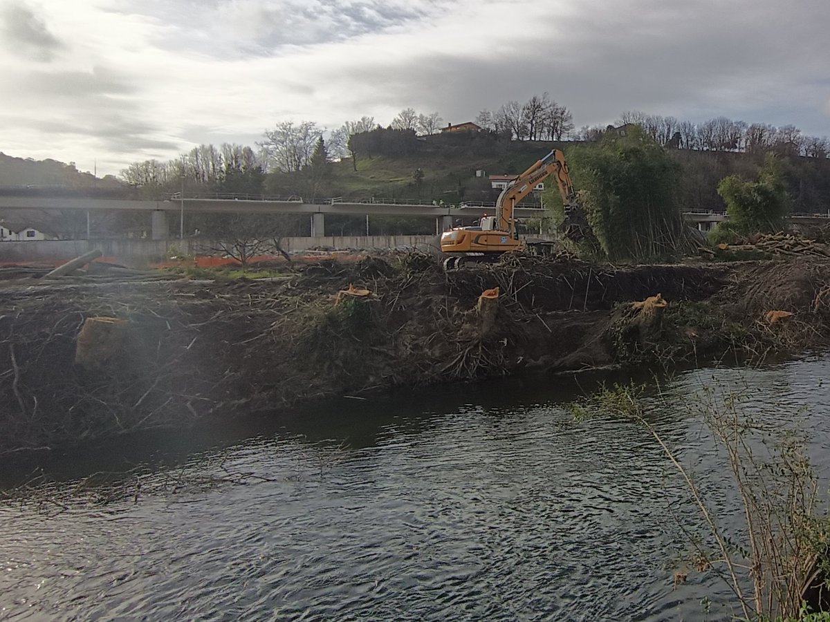 SOS_Astigarraga's tweet photo. @uraEJGV ¿Por eso habéis eliminado todos los árboles que había en la ribera del río #Urumea, frente al barrio de #Ergobia de #astigarraga ? "Cuidemos este bosque de ribera", y sois los primeros que lo estais destrozando. ¡Vaya cinismo! https://t.co/6m7swSHTvK