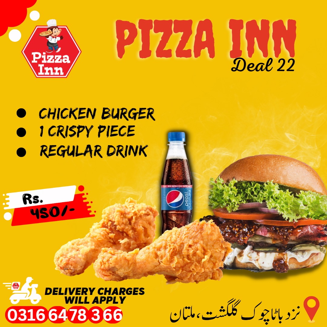 pizzainn_02's tweet photo. Craving something crispy, juicy, and refreshing? Look no further than Pizza Inn! Our chicken burger, crispy fries, and thirst-quenching drink will hit the spot every time."
#MineRestaurant #CravingCrusher #ChickenBurger #CrispyFries  #fastfoodrestaurant #Gulgasht #Multan https://t.co/FpndIxwaf8