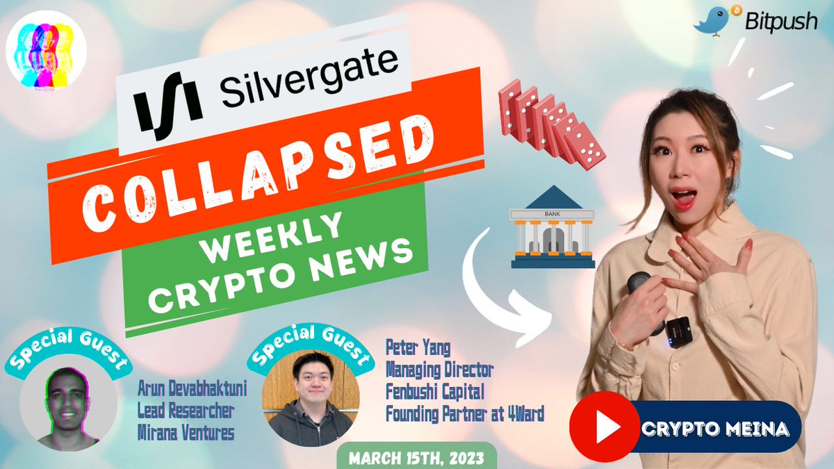 🎙️ Silicon Valley Bank Collapsed, USDC Depegged, Kucoin Sued | CryptoMeina x <a href="/bitpushnews/">Bitpush</a> Weekly News Recap

🧑‍💻 I have invited <a href="/feynyman/">Fman</a> , Lead Researcher <a href="/mirana/">Mirana Ventures</a>, and <a href="/PYneer/">Peter Yang</a> , Managing Director <a href="/fenbushi/">Fenbushi Capital</a>  and Founding Partner at 4Ward , to share their youtu.be/kcQ4m2Y6_ro