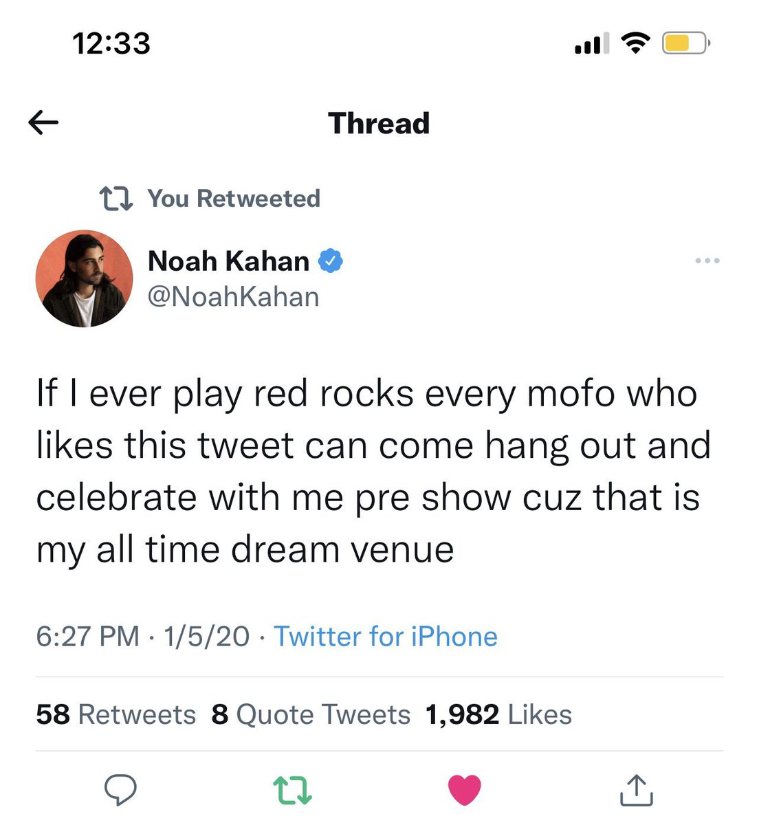 Maraschky's tweet photo. @NoahKahan Yeah and we’re still waiting for you to deliver on this promise https://t.co/rL2PmAcG3w