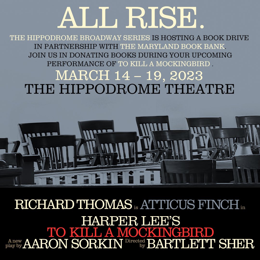 Opening night of <a href="/mockingbirdbway/">To Kill a Mockingbird on Broadway</a> with <a href="/tomcookpd/">Tom Cook</a> now playing thru Sunday <a href="/HippodromeBway/">Hippodrome Theatre</a> they’re hosting a book drive in partnership with <a href="/MDBookBank/">Maryland Book Bank</a> at all performances! #BmoreBroadway #HippodromeLive