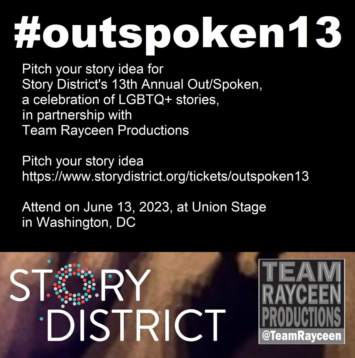 Are you in the DMV area, at least age 18, LGBTQ+, and have a true story from your life to share?
Pitch your idea to <a href="/StoryDistrict/">Story District</a> for #outspoken13 by March 26th to be chosen to develop it and tell your story on June 13th!
No experience is required.
🏳️‍🌈🏳️‍⚧️
storydistrict.org/tickets/outspo…