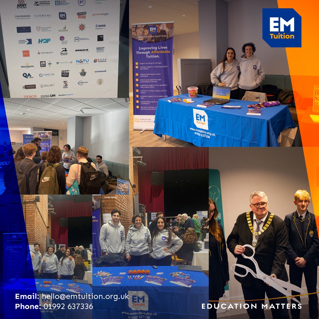 EMTuitionUK's tweet photo. We were delighted to attend and have our own stand at the #GenerationBroxbourne careers event at @thespotlightuk yesterday.
It was great to offer career opportunities and learn about others.
@BroxbourneBC @AmbitionBrox https://t.co/K6wm5gYLlH