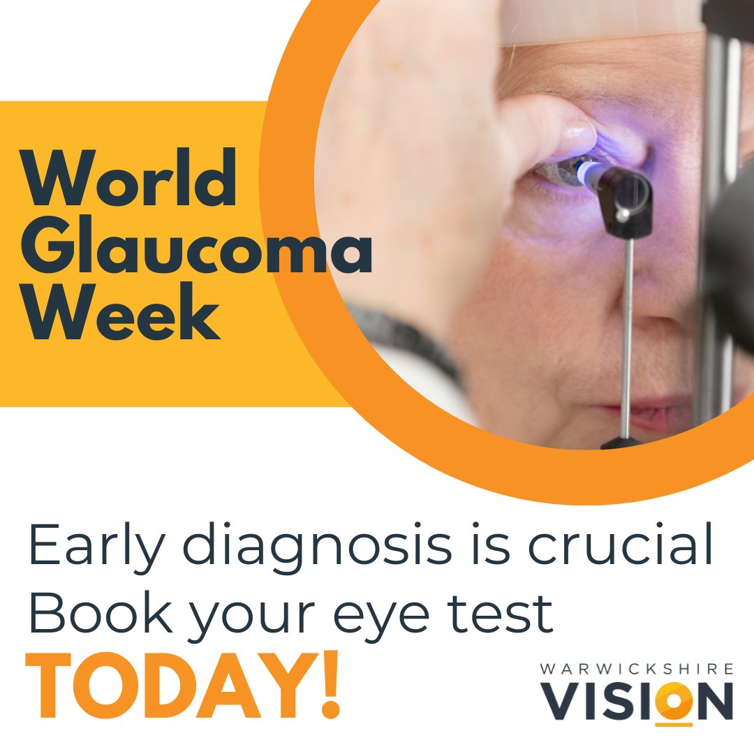 WarksVisSupport's tweet photo. Did you know Glaucoma can affect anyone &amp; can be symptomless?
Early detection &amp; management can prevent vision loss &amp; preserve your eyesight.
Be sure to book an #eyetest every 2 years (unless your Dr. advises otherwise) to protect your eye health &amp; detect early.
#WorldGlaucomaWeek https://t.co/Lqfm77O9Nt