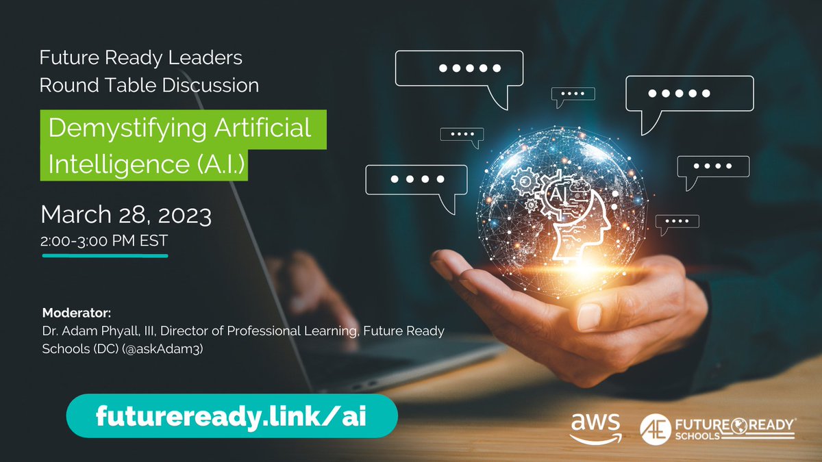 FutureReady's tweet photo. If you enjoy @AskAdam3's banter during #DLDay Live today, be sure to join him for this #FutureReady webinar about A.I. on March 28: https://t.co/mfOrrnuNgZ https://t.co/wgVCor2tCy