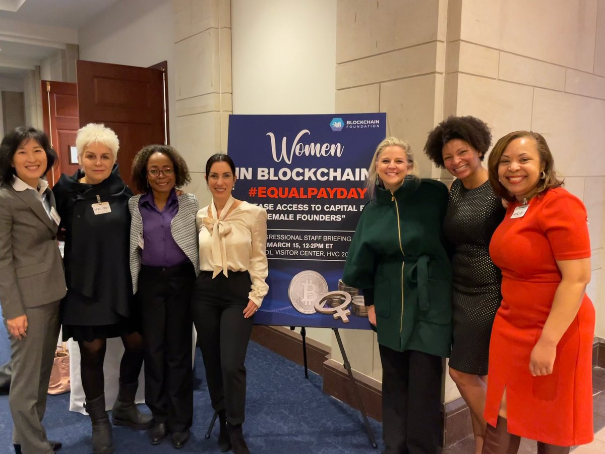 Standing together and building back better with these other female founders in blockchain in order to highlight equity and access for #equalpayday on Capitol Hill