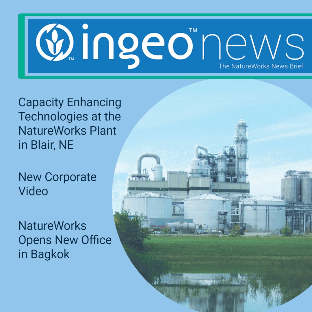 natureworks's tweet image. In the March Ingeo News, we talk with Craig Bossert, Plant Leader in Blair, NE about the capacity enhancing technologies we've implemented and how they have allowed us to provide new volumes to growing markets. 🎉 mailchi.mp/natureworksllc… #Ingeo #biomaterials #biopolymer