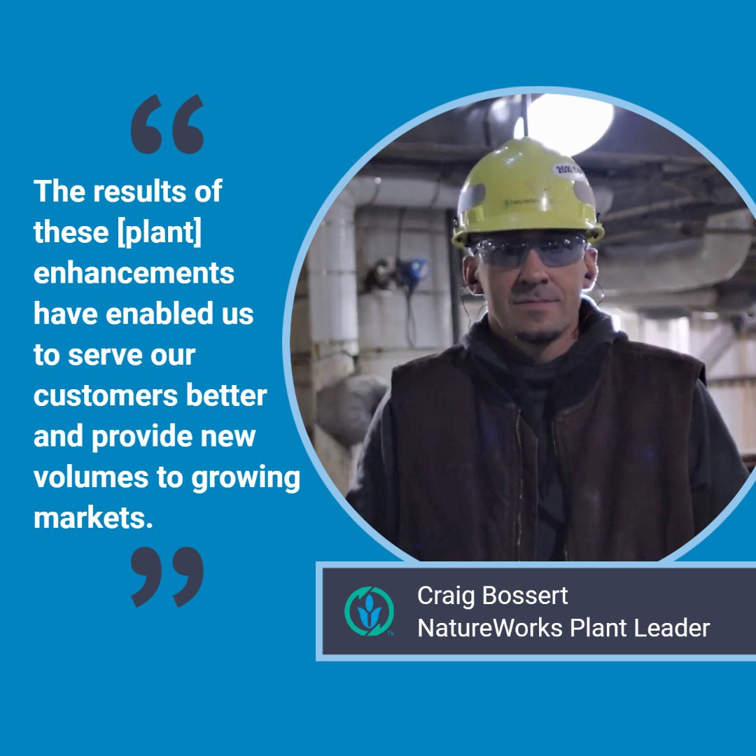 natureworks's tweet image. In the March Ingeo News, we talk with Craig Bossert, Plant Leader in Blair, NE about the capacity enhancing technologies we've implemented and how they have allowed us to provide new volumes to growing markets. 🎉 mailchi.mp/natureworksllc… #Ingeo #biomaterials #biopolymer