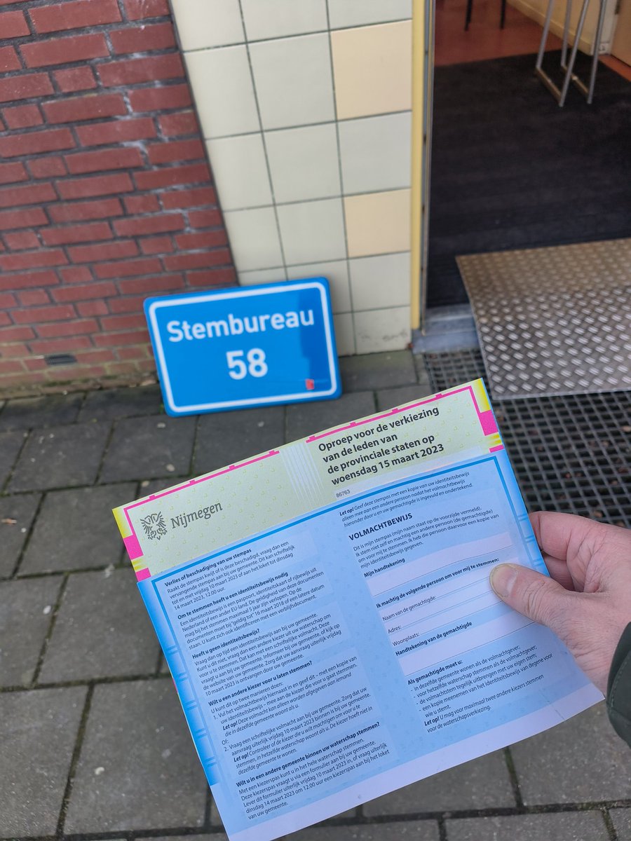 Ook weer gedaan .. #verkiezingen15maart #stemmen