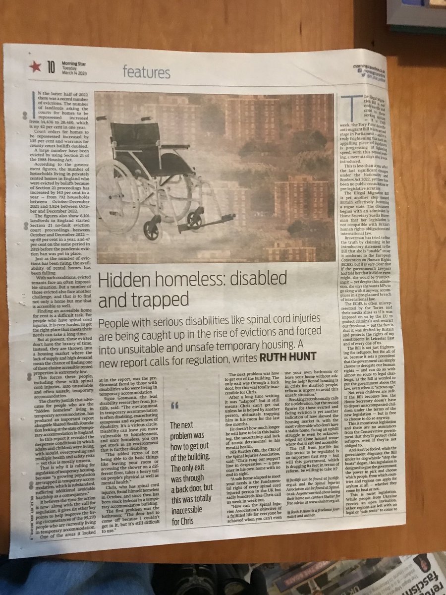 This is an incredibly serious matter - with the huge rise in evictions - people with disabilities are finding themselves in insecure, inaccessible &amp; unsafe Temporary Accommodation ⁦<a href="/spinalinjuries/">Spinal Injuries Association</a>⁩ ⁦<a href="/justlifeuk/">Justlife</a>⁩