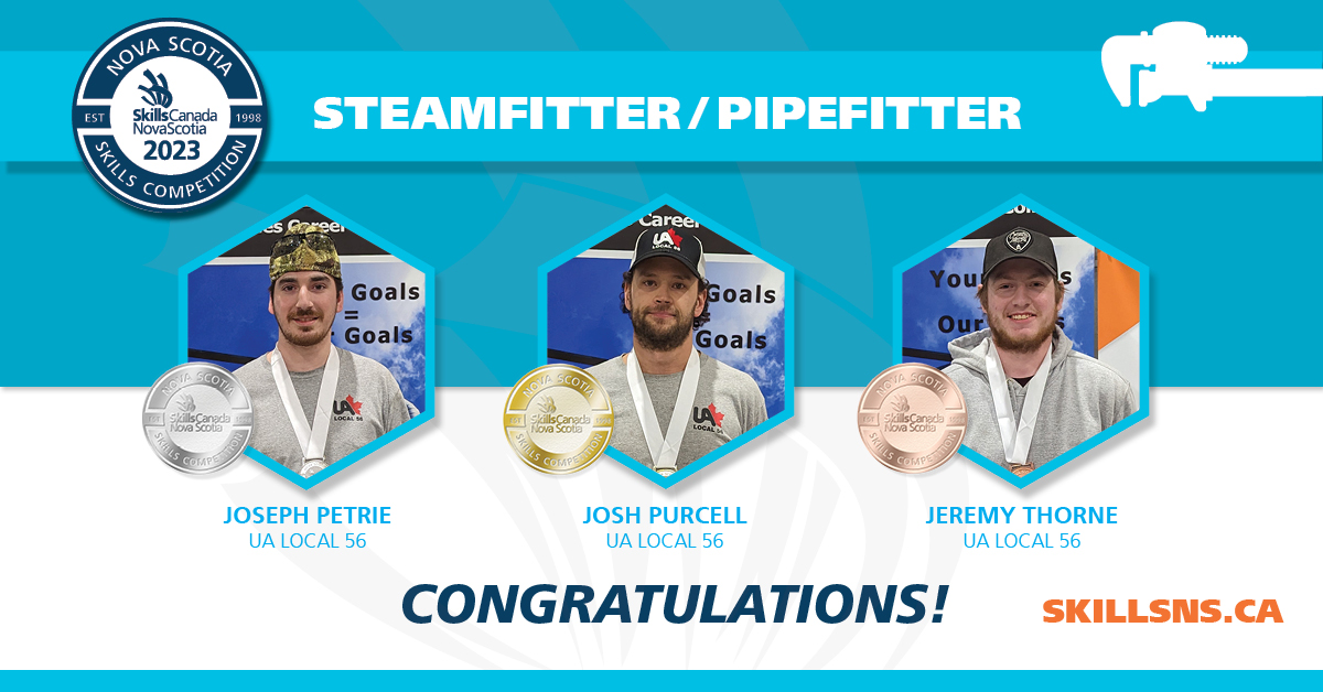 Skills_NS's tweet image. Congratulations to the medalists from the Steamfitter/Pipefitter event at the 2023 Nova Scotia Skills Competition! 
@UACanada 
#Steamfitter #Pipefitter #2023NSSkillsCompetition