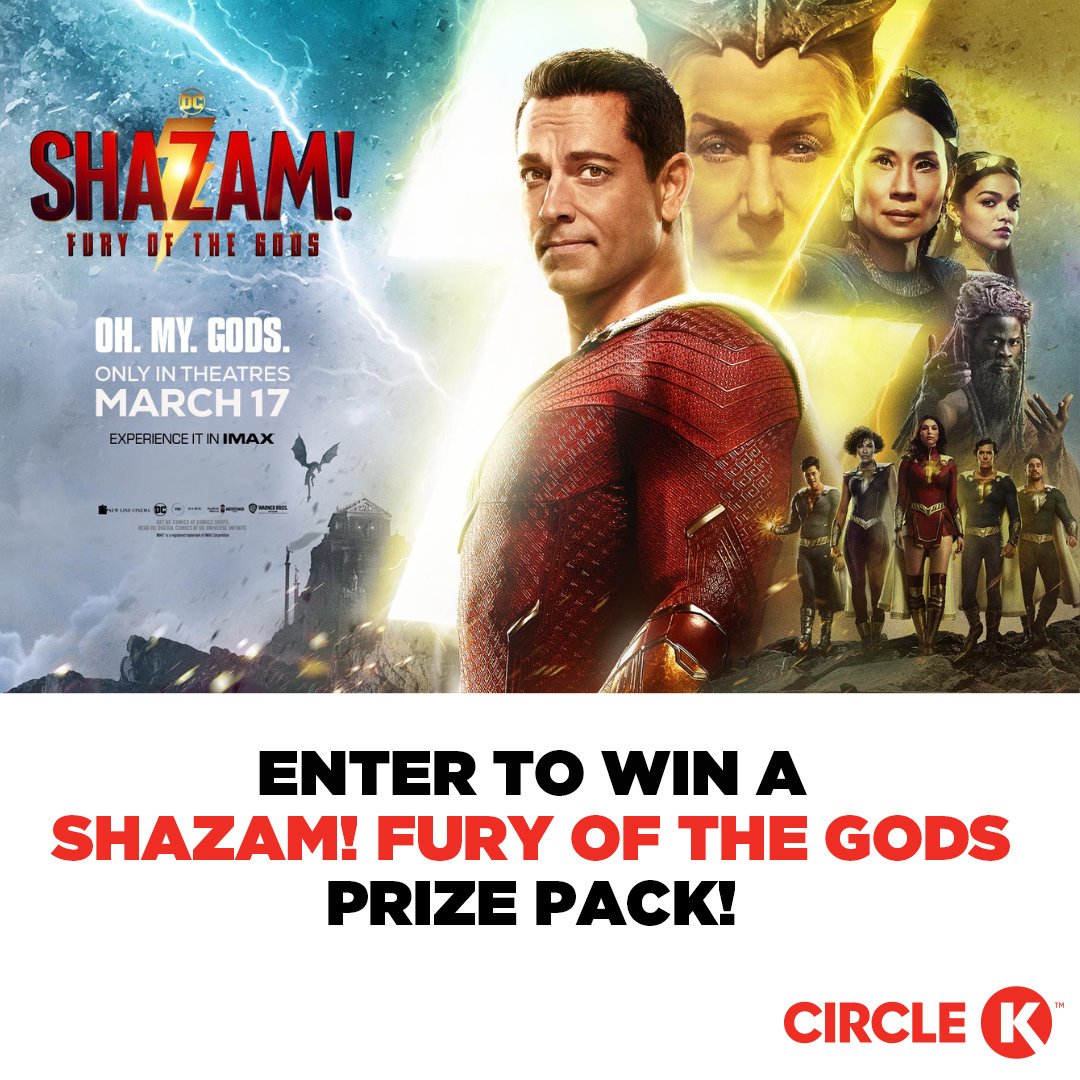 Want a chance to win a pair of general admission passes to see SHAZAM! FURY OF THE GODS at a participating theatre and a <a href="/ShazamMovie/">Shazam! Fury of the Gods</a> poster? All you have to do is Follow <a href="/circlekcan/">Circle K Canada</a>, like this tweet, and retweet!