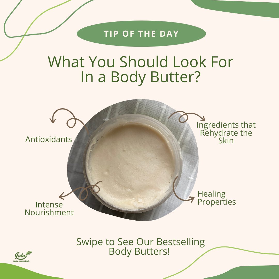 LalaSkinEssents's tweet photo. “BODY BUTTERS ARE YOUR BFF”
.
Our body butters are a made with healing and nourishing  properties like:

✨48 hours of intense nourishment
✨Hydrates and softens  the skin

Get your fave butter at https://t.co/LDSPewTgVy

#LalaTribe #LalaSkinEssentials https://t.co/84lNTHTauE