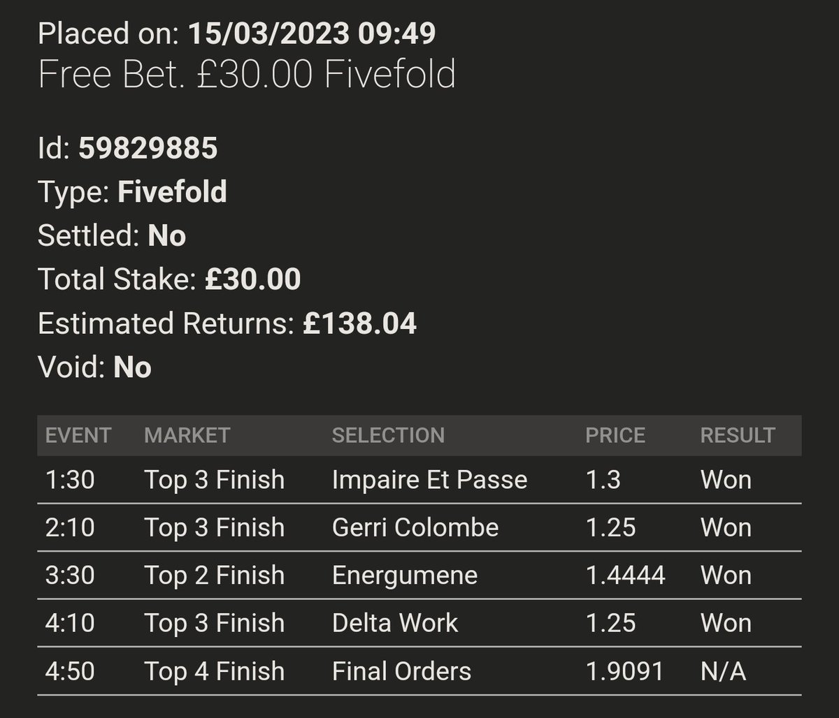 Luke271993's tweet photo. @racingtips When the bookie only pays one place less 🤣 https://t.co/5niatBtMql