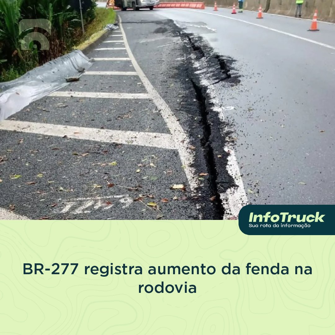 infotruckofc's tweet photo. ATENÇÃO! ⚠🚨
Rodovia BR-277 no sentido litoral teve abertura de um fenda no asfalto; buraco havia sido tapado, mas voltou a abrir
Leia mais: https://t.co/wAjnGdCQT8
#InfoTruck #Paraná #BR277 #Rodovia #Fenda https://t.co/hGoX5LRNA6