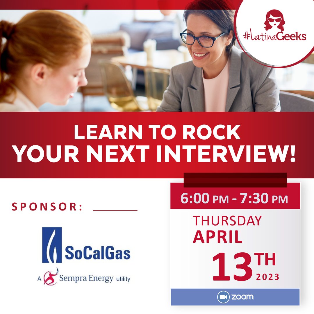 LatinaGeeks's tweet image. Whether you&apos;re a recent graduate or a seasoned professional, this event is for you. Don&apos;t miss this opportunity to enhance your interview skills and take your career to the next level. Register now and secure your spot today! #InterviewSuccess #CareerDevelopment #LatinaGeeks