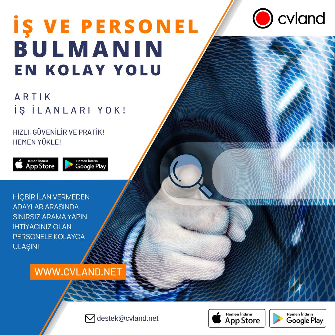 cvlandapp's tweet photo. cvland'in yeni nesil mobil uygulaması ile iş ya da personel bulmak artık çok kolay. cvland'te iş ilanları yok, uzun formlar yok.
Hemen yüklemek için link aşağıda:
https://t.co/qOhKqKW9wf https://t.co/XZpNQLNgKa