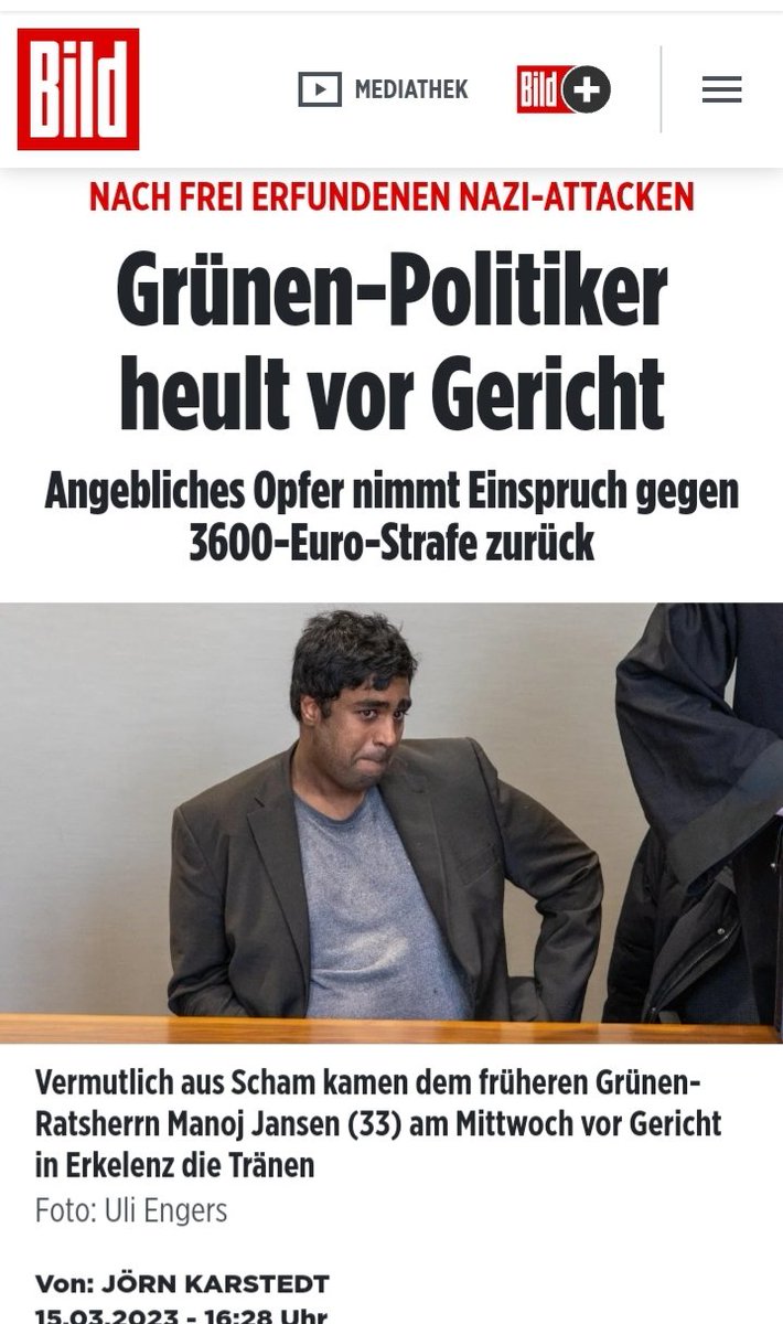 1887henne's tweet photo. "Grünen-Politiker heult vor Gericht", titelt die @BILD
Was für'n Lappen❗
#Nazi's und #Reichsbürger wohin das Auge reicht schallt es täglich durch #Deutschland's Gazetten. Ganz offensichtlich ist dem aber nicht immer so!
#Staatsfunk #Luegenpresse #MSM #eorr #GEZabschaffen https://t.co/E8NI4okS9W
