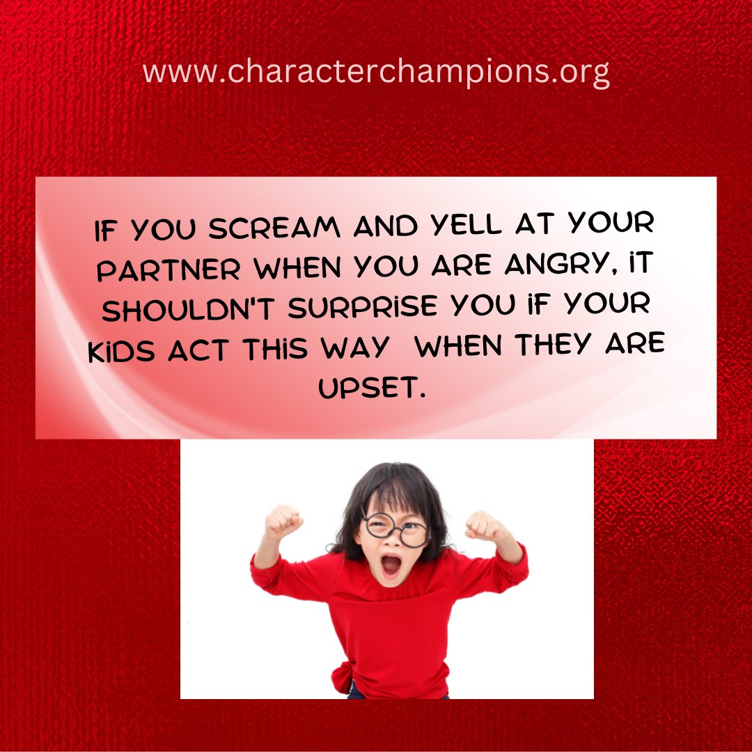 If you scream and yell at your partner when you are angry, it shouldn't surprise you if your kids act this way  when they are upset. #parenting #parentingtools #angermanagement