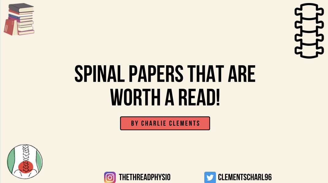 ClementsCharl96's tweet photo. A look at some papers I have found useful for spinal conditions (by no means an exhaustive list) 

Keen to hear of others favourites https://t.co/8O14cD4COH