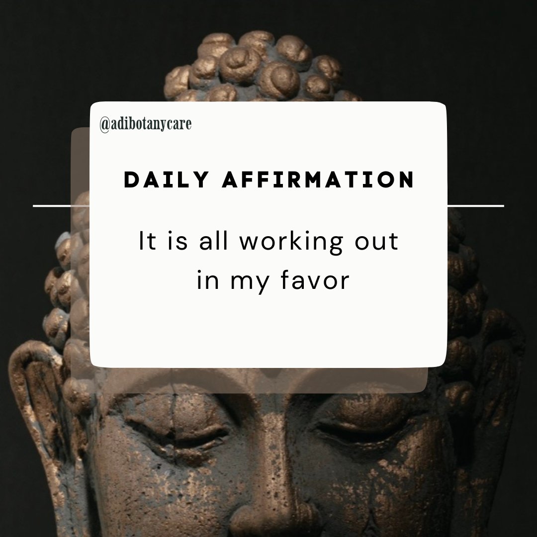 adibotanycare's tweet photo. Daily Affirmation
"It is all working out in my favor"

*say it three times: out loud, whisper and to your self* #manifestation #affirmations https://t.co/RCxtsB1hBs