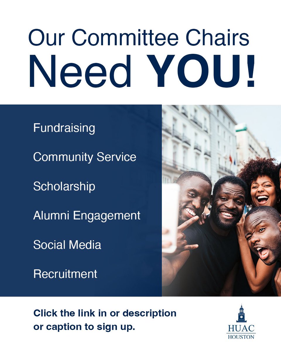 Have some fun ideas or simply want to help to engage fellow bison and inspire future bison in Houston? Join a committee today! Sign up here: m.signupgenius.com/#!/showSignUp/… or with the link in our description. 

#BisonEngage #HowardForward