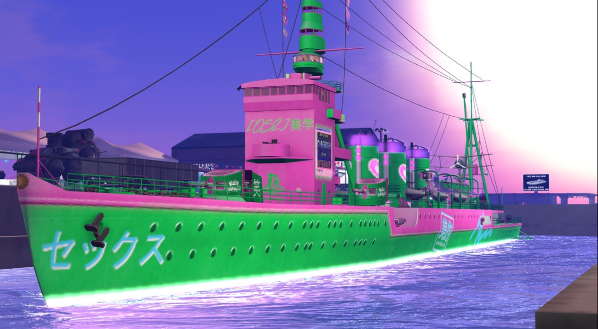 OS2Aesthetics's tweet photo. Oh yeah, here is a custom paint job I did for the Nagara class light cruiser. #SecondLife #VICE #Boats #WWII #CustomTextures #Idontknowwhattoputhere #vaporwave https://t.co/j8tDjb0UXr