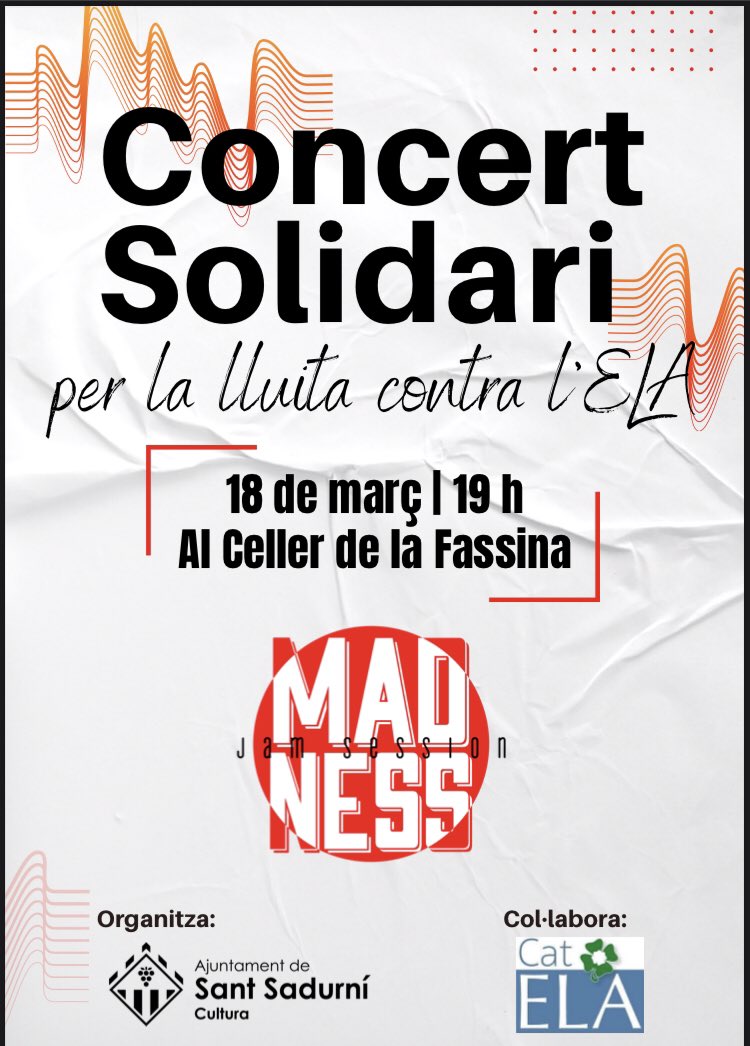 Este sábado estaremos haciendo un “concert solidari” en Sant Sadurní d’Anoia por la ayuda en contra del ELA. Hagamos visible esta lucha y démosle una VIDA DIGNA a los afectados. Grande, <a href="/Frank_Cuesta/">Frank Cuesta</a>!