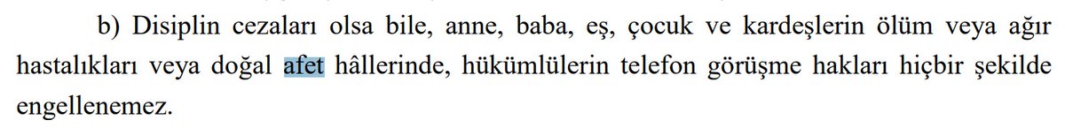 Alparslan Hocama getirilen bir aylık telefon kısıtlaması zaten hukuki olmadığı gibi bir de geçen hafta afet sebebiyle tüm tutuklu ve hükümlülere verilen afete özel haberleşme hakkı bize verilmemiş!

#YazıklarOlsun
#PatnosCezaevi
PatnosCezaevi Suçİşliyor
#AlparslanHocayaÖzgürlük