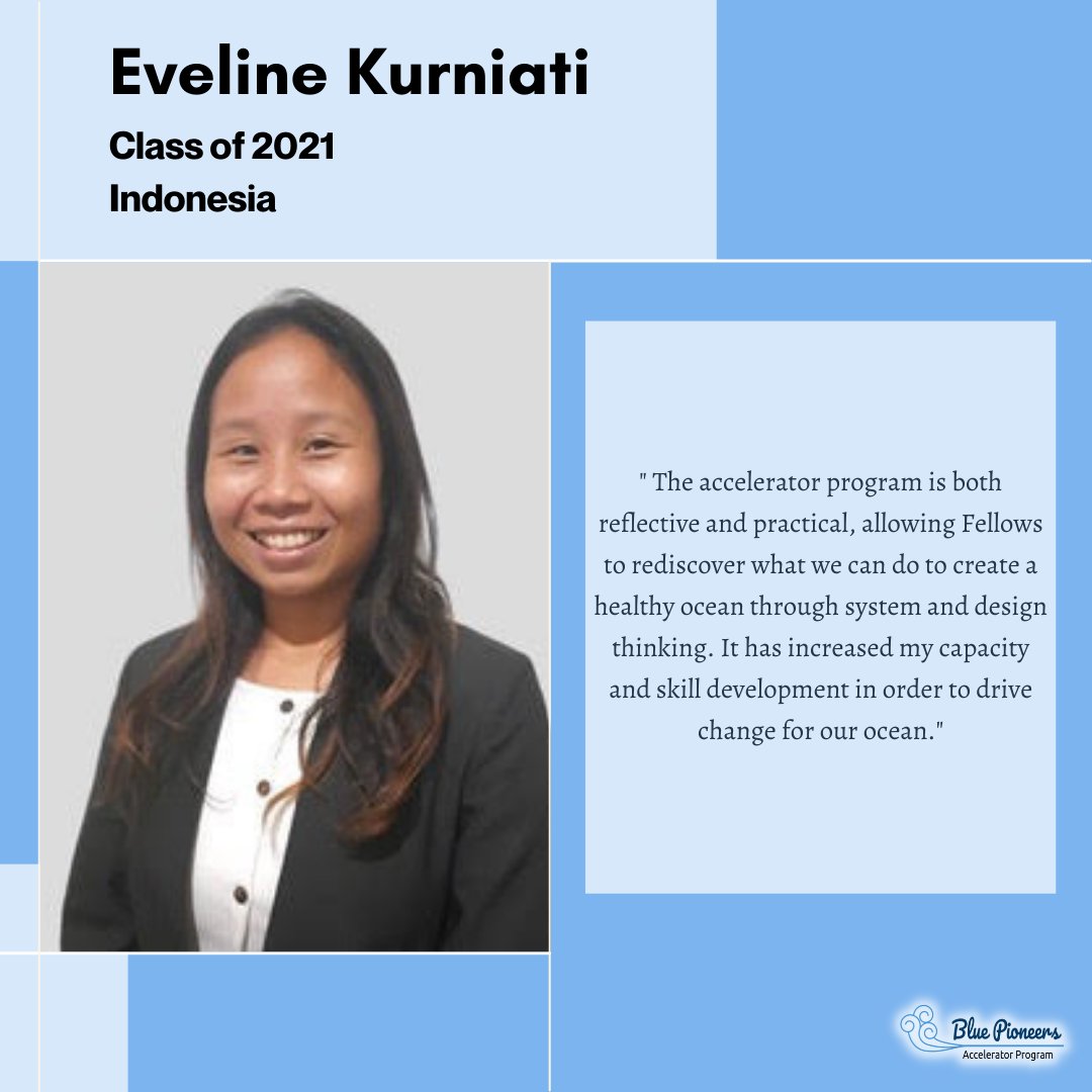 BPP_Accelerator's tweet photo. Our next Blue Pioneer Fellow highlight is Eveline Kurniati from Bali, Indonesia! 

Eveline is currently a program manager at the LINI foundation &amp; an experienced consultant with professional background in sustainable fisheries, aquaculture, reef restoration, and marine plastic. https://t.co/AiIzmUz78i