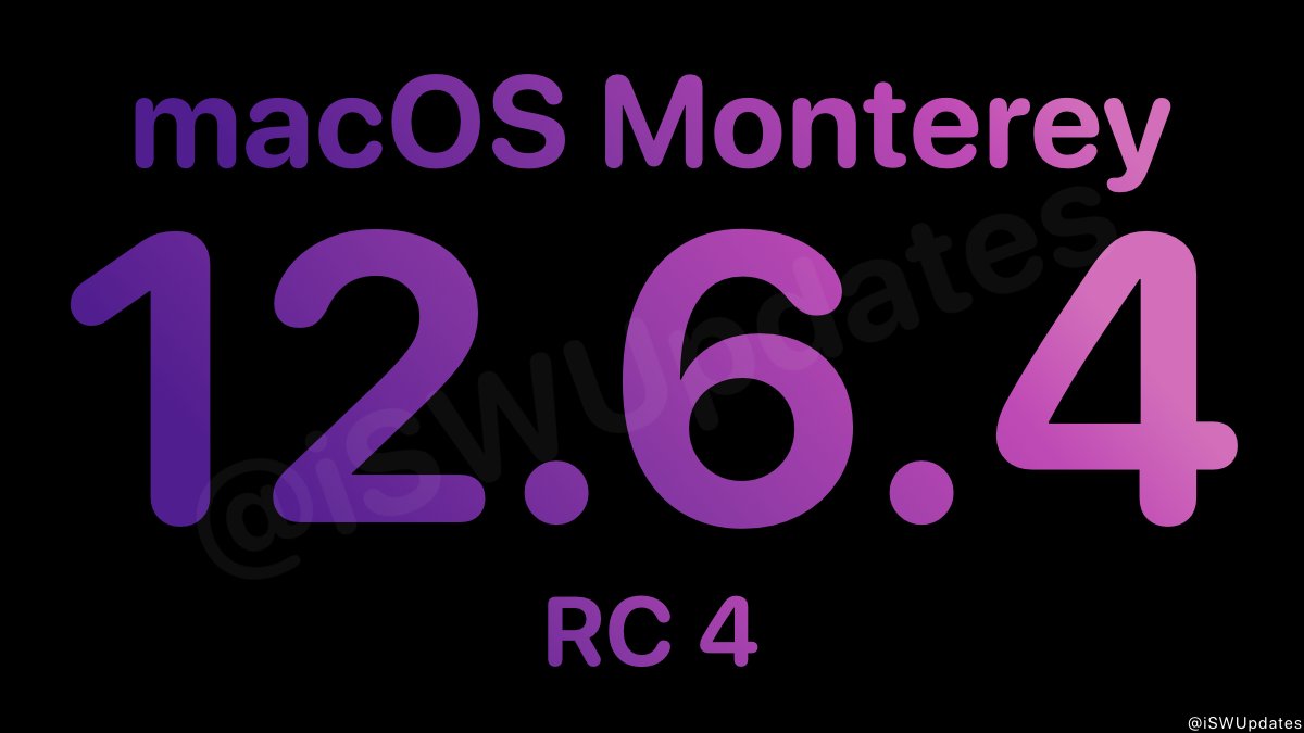iSWUpdates's tweet photo. macOS Monterey 12.6.4 Release Candidate 4 (21G521) has been released to registered developers. #macOS1264 #RC4 #macOS1264RC4 https://t.co/Xa8S4sYMgh