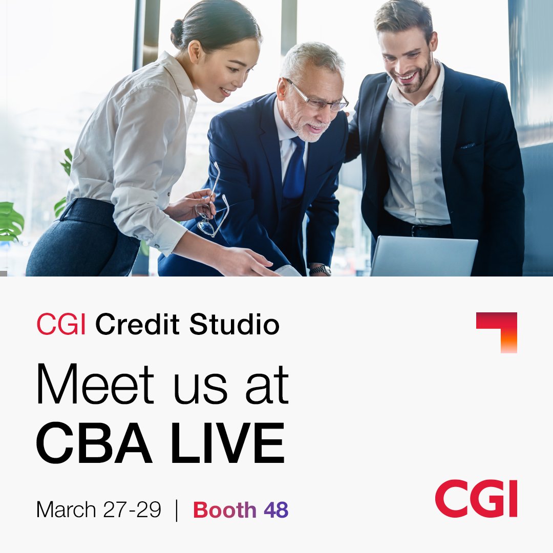 CGI_USA's tweet photo. Are you headed to Las Vegas for #CBALive2023? We’ll be there! Join us for an onsite demo of our re-imagined credit solution, CGI Credit Studio, and meet one on one with our #RetailBanking experts. 

Connect with us here: 👉 https://t.co/nIav5kgDDg 👈 

#WeAreCGI #RetailBanking https://t.co/WTAQk6oxS8