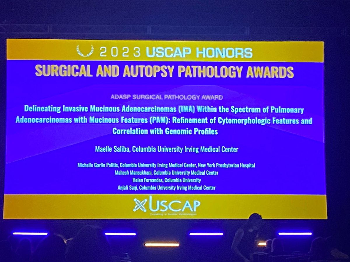 Maëlle Saliba (@maellesaliba) on Twitter photo Honored and grateful to receive the ADASP surgical pathology award for our abstract on IMA. Thank you to my mentors at <a href="/ColumbiaPath/">Columbia Pathology</a> for making this possible! #USCAP2023 Honored and grateful to receive the ADASP surgical pathology award for our abstract on IMA. Thank you to my mentors at <a href="/ColumbiaPath/">Columbia Pathology</a> for making this possible! #USCAP2023