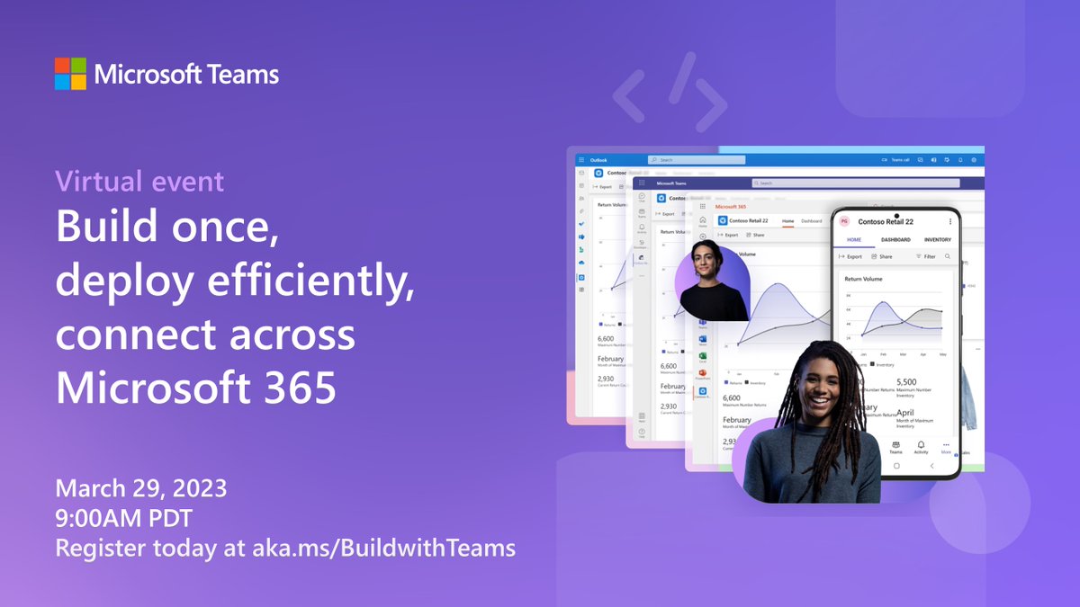 Join us on March 29th to discover new ways to amplify your Microsoft Teams app’s potential.

Register today: msft.it/601950FFV

#Microsoft365Dev #MicrosoftTeams #Microsoft365