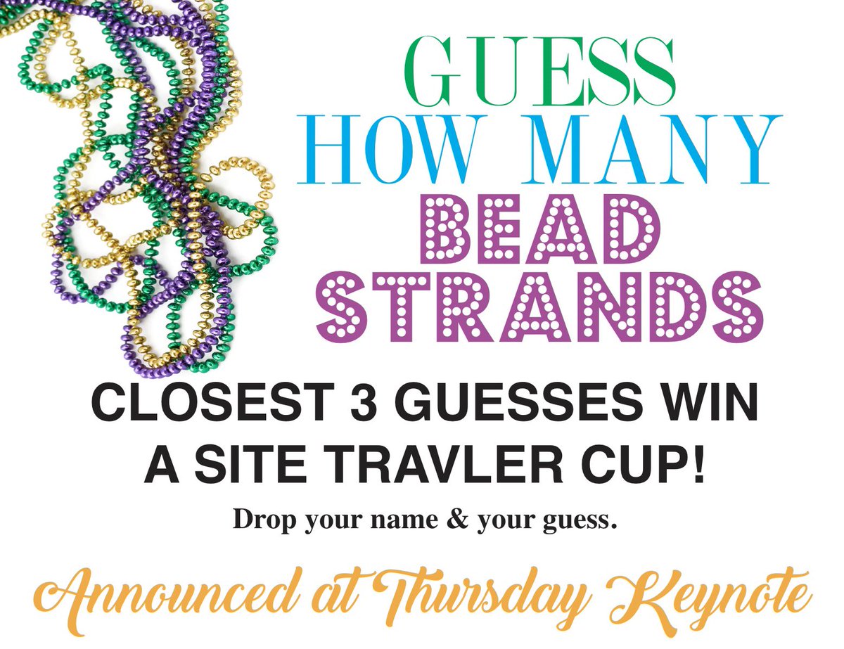 SITEconf's tweet image. WINNING WEDNESDAY: Come to SITE Registration and guess the beads in the cup to enter! #site23