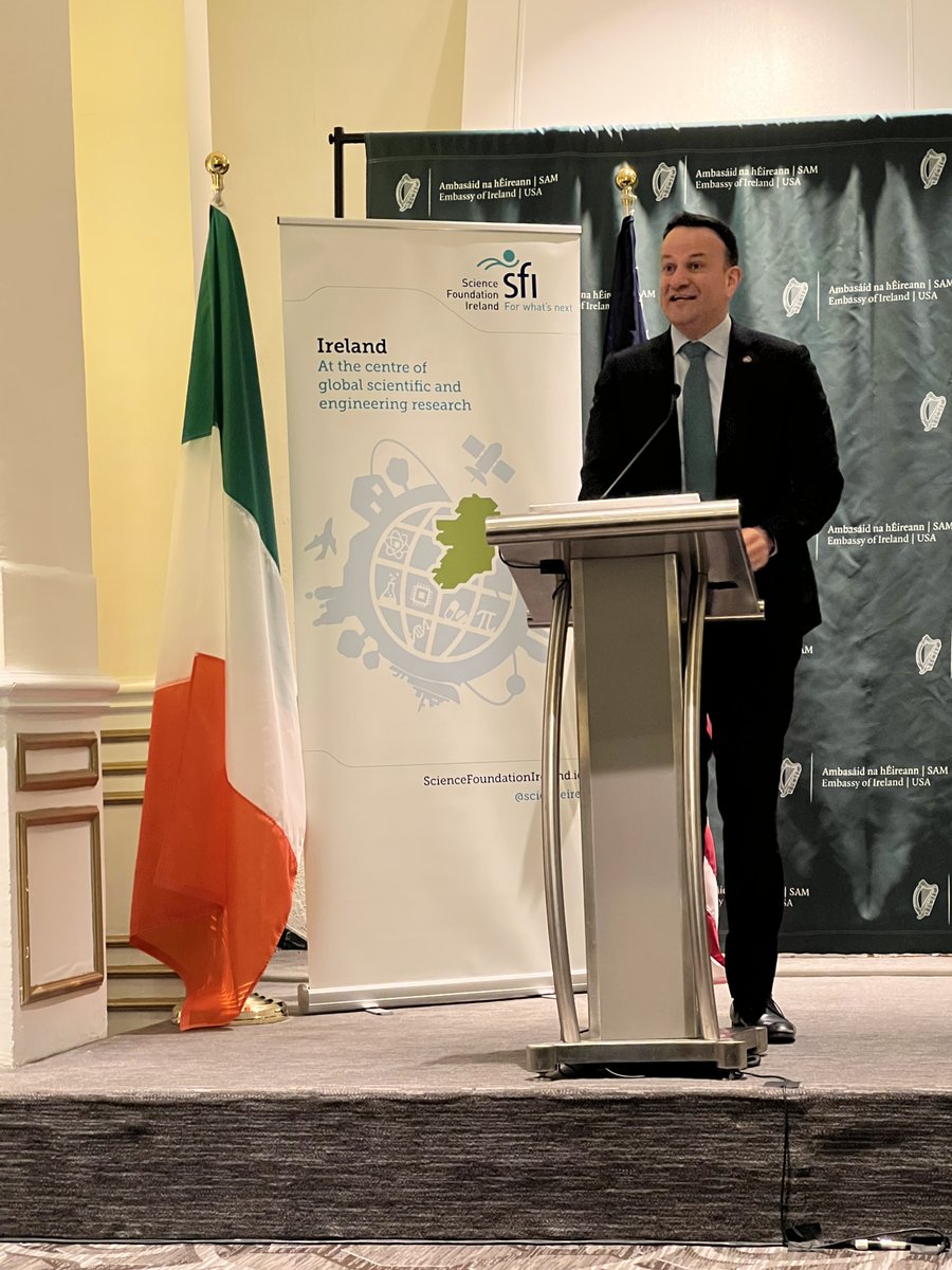 AmericanChamber's tweet photo. Thank you to @scienceirel who hosted AmCham in Washington today for the for the presentation of the prestigious SFI Science Medal which was presented by An Taoiseach, @LeoVaradkar to Dr Paul Whelton, and to Mr Paul Daugherty
#AmChaminDC https://t.co/GMnK4NMCvX
